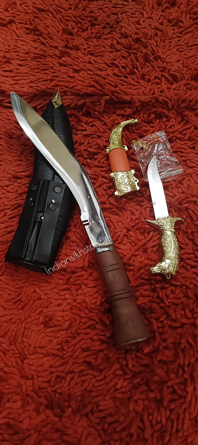 Nepali Kukri (17 inch) with Free Golden Knife β Traditional Ceremonial Set